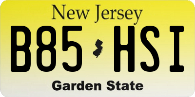 NJ license plate B85HSI