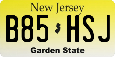 NJ license plate B85HSJ