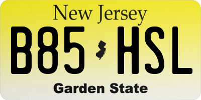 NJ license plate B85HSL