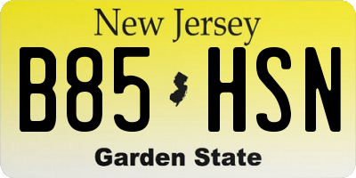 NJ license plate B85HSN