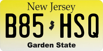 NJ license plate B85HSQ