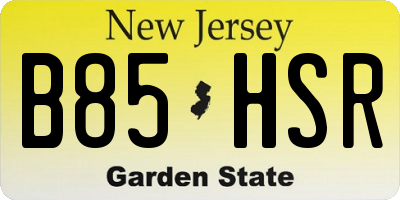 NJ license plate B85HSR