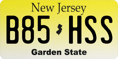 NJ license plate B85HSS