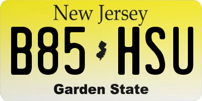 NJ license plate B85HSU