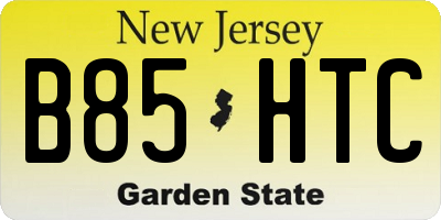 NJ license plate B85HTC