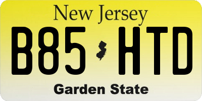 NJ license plate B85HTD