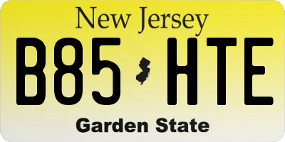 NJ license plate B85HTE