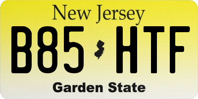 NJ license plate B85HTF