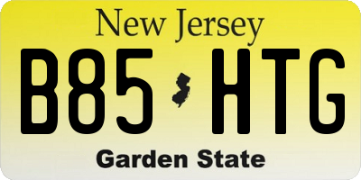 NJ license plate B85HTG