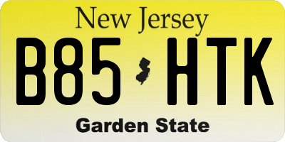 NJ license plate B85HTK