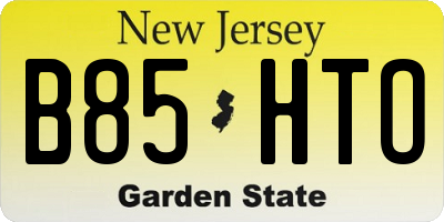 NJ license plate B85HTO