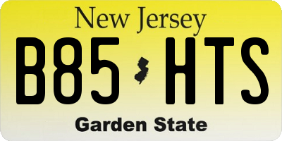 NJ license plate B85HTS