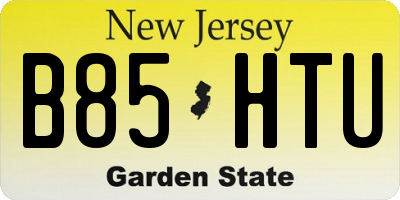 NJ license plate B85HTU