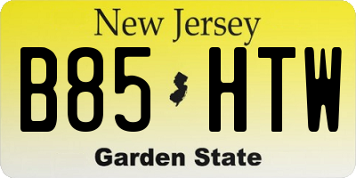 NJ license plate B85HTW