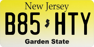NJ license plate B85HTY