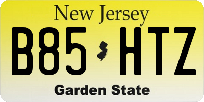 NJ license plate B85HTZ
