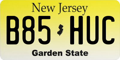 NJ license plate B85HUC