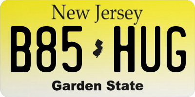 NJ license plate B85HUG