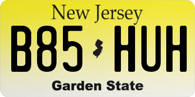 NJ license plate B85HUH