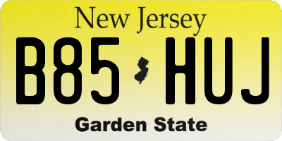 NJ license plate B85HUJ