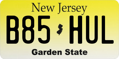 NJ license plate B85HUL