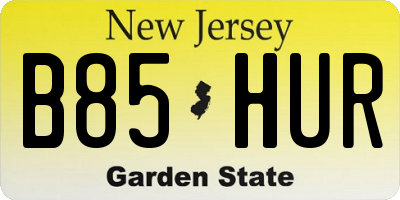 NJ license plate B85HUR