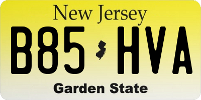 NJ license plate B85HVA