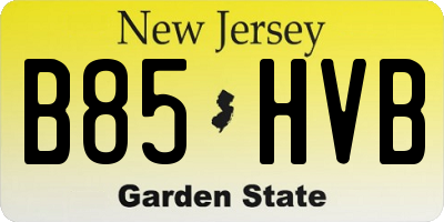 NJ license plate B85HVB