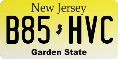 NJ license plate B85HVC