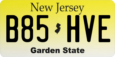 NJ license plate B85HVE