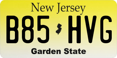 NJ license plate B85HVG