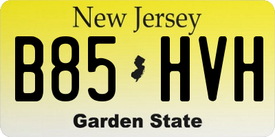 NJ license plate B85HVH