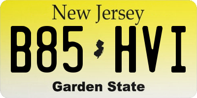 NJ license plate B85HVI