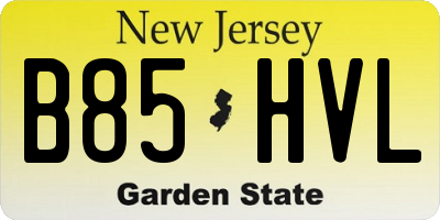 NJ license plate B85HVL