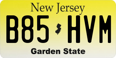 NJ license plate B85HVM