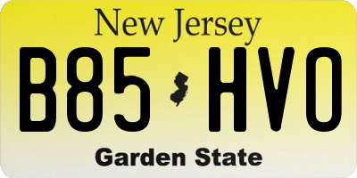 NJ license plate B85HVO