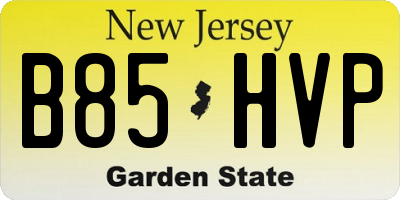 NJ license plate B85HVP