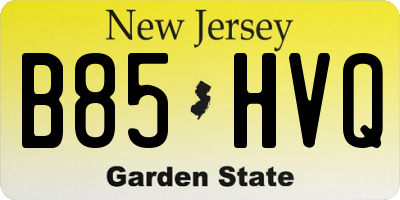 NJ license plate B85HVQ