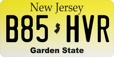 NJ license plate B85HVR