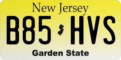 NJ license plate B85HVS