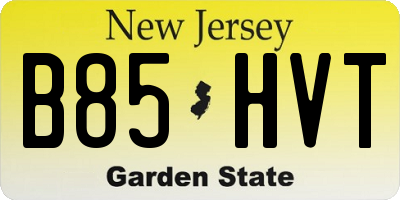 NJ license plate B85HVT