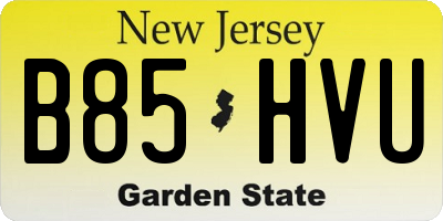 NJ license plate B85HVU
