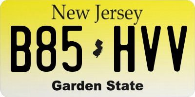 NJ license plate B85HVV