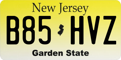 NJ license plate B85HVZ