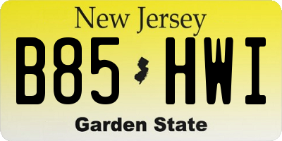 NJ license plate B85HWI