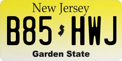 NJ license plate B85HWJ