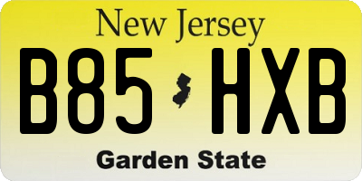 NJ license plate B85HXB