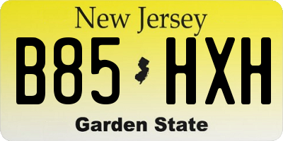 NJ license plate B85HXH