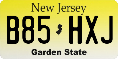 NJ license plate B85HXJ