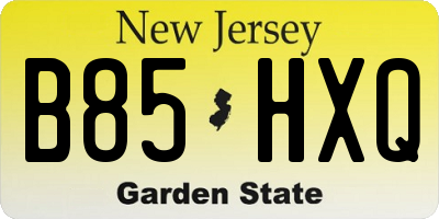 NJ license plate B85HXQ